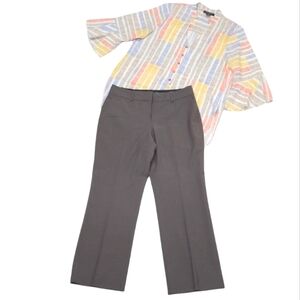 Ann Taylor Wide Leg Dress Pants Lined High Waist Rise Pockets Modern Stretch 10p